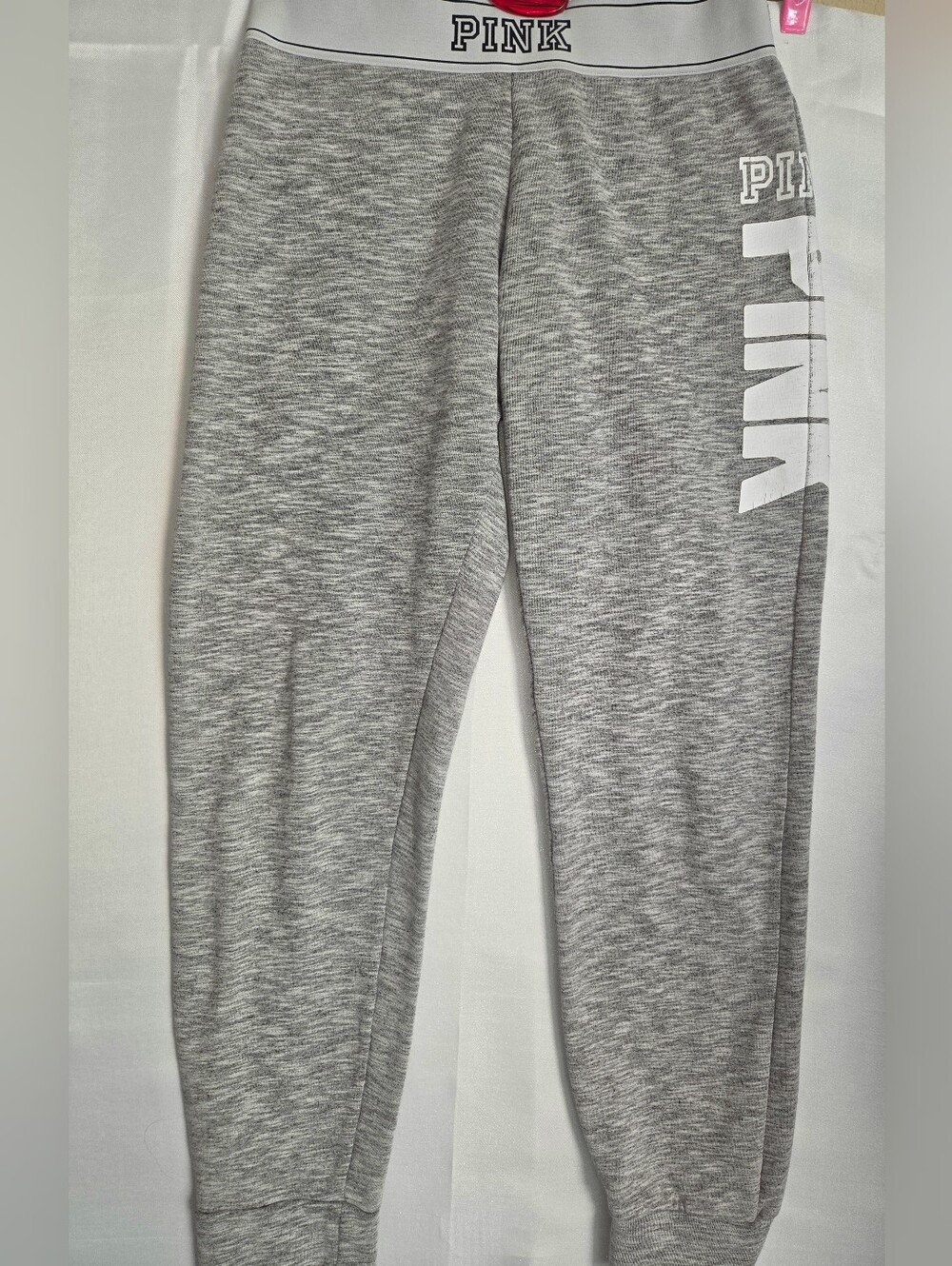 PINK Victoria's Secret Grey Heather Sweatpants with Logo Waistband. XS